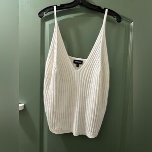 Express Women's Cream Ribbed Top Sz X- Large